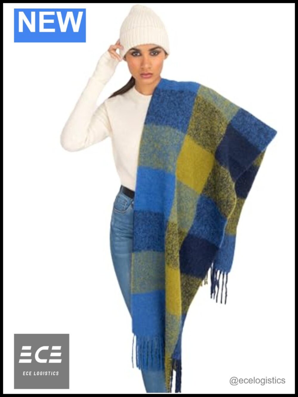 Oversized Chunky Alpaca Wool Blend Blanket Scarf Wrap Shawl